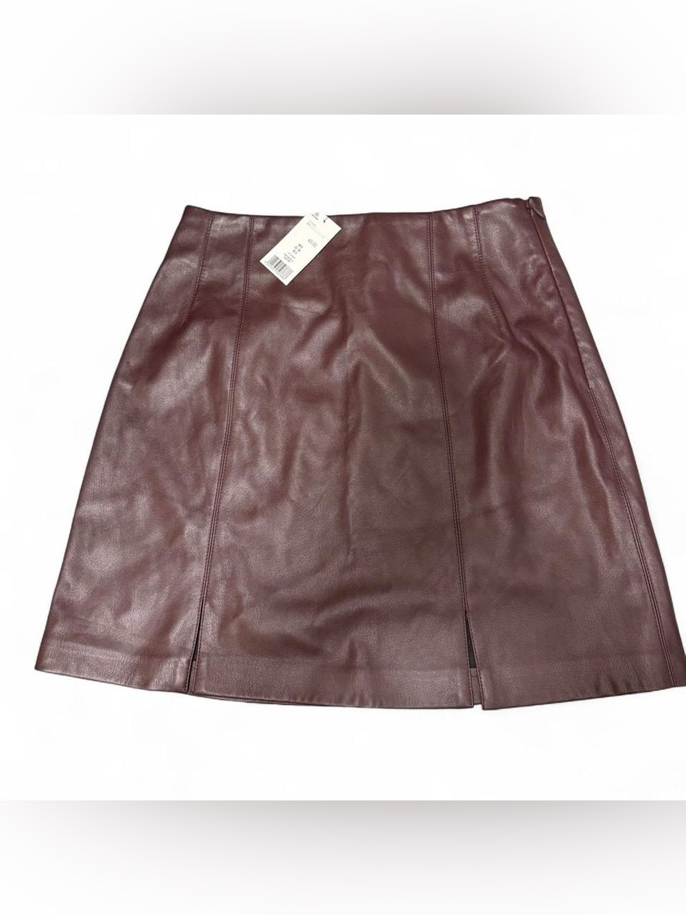 Topshop burgundy leather miniskirt NWT